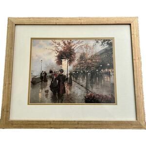 Christa Kieffer Rare Sur Les Quais Framed Matted Gold Modern Print‎ 18 X 22
